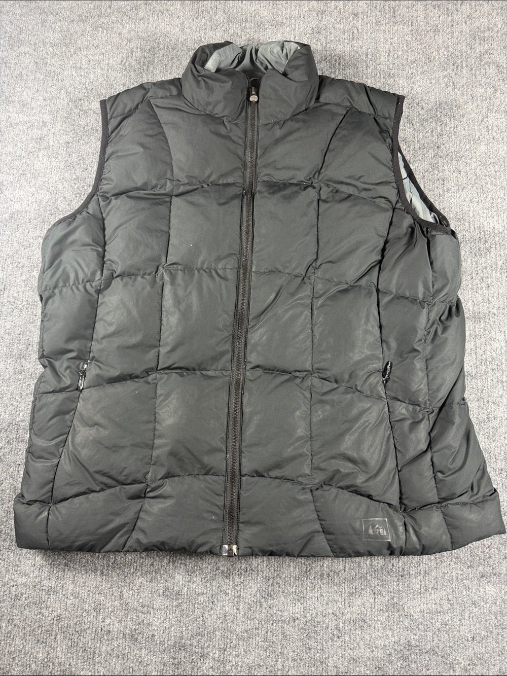 REI Women’s Black Goose Down Puffer Vest Full Zip Jacket Outdoor